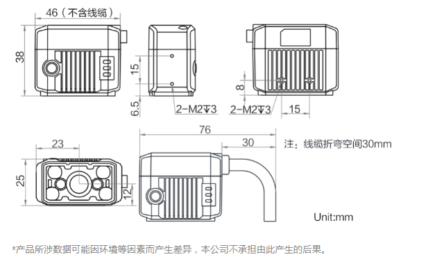 ?？礛V-IDB007X工業讀碼器160萬像素尺寸圖.png